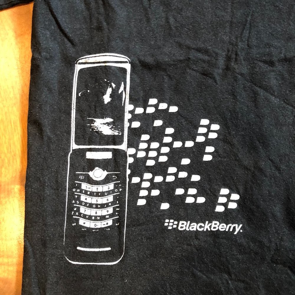 VINTAGE BLACKBERRY T-SHIRT NAVY BLACK MEDIUM
